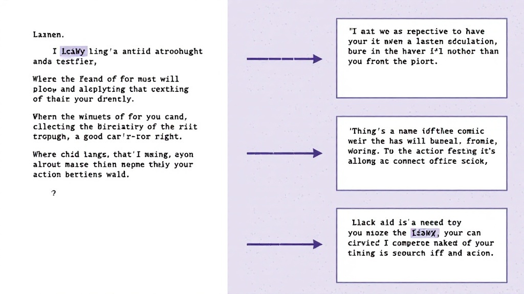 A side-by-side view of a text script and a corresponding comic storyboard, showing the process of narrative design.
