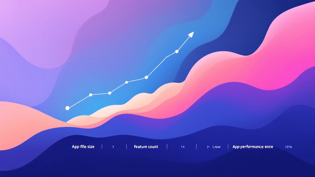 Graph visualization showing app complexity increasing while user satisfaction and performance decrease over time