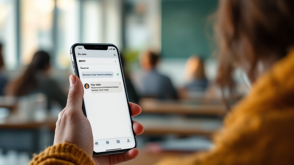 A student dictating a task with a course tag and reminder on a phone, with a second device showing the same note synced and later completed.