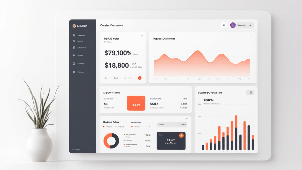 Analytics dashboard showing key post-purchase metrics like refunds, re-downloads, support tickets, update adoption, and repeat purchases.