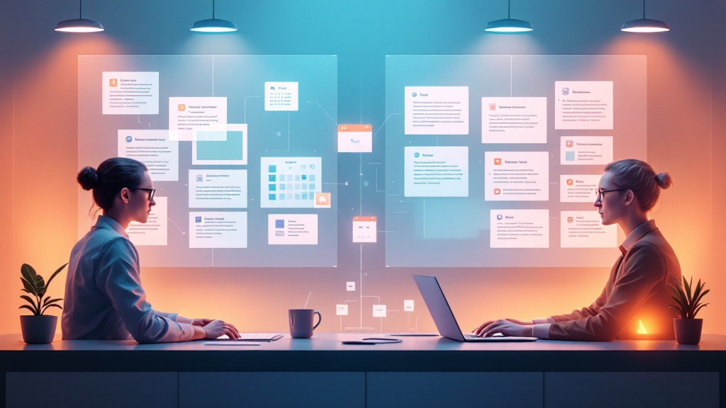 Human business owner reviewing AI-prepared emails, calendar suggestions, and tasks before approving them.
